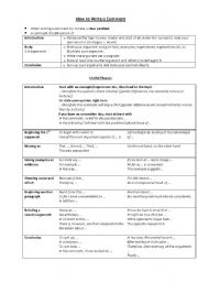 English Worksheet: How to write a comment