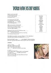 English Worksheet: Your love is my drug, Kesha