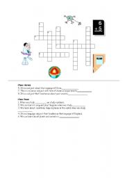 English Worksheet: SCHOOL SUBJECTS CROSSWORDS
