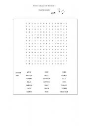 English Worksheet: Food salad of words