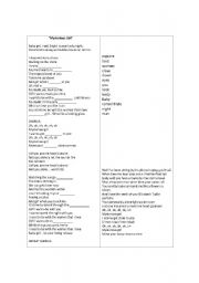 English Worksheet: English Song - Mysterious Girl