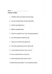 English Worksheet: Adverbs