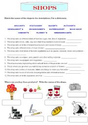 English worksheet: Names of shops