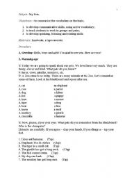 English worksheet: My Pets