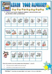 English Worksheet: learn the alphabet