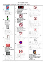 English Worksheet: Road safety quiz
