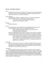 English Worksheet: Inference & Observation 2 Week Unit With Culminating Class Project