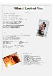 English Worksheet: When I Look at You - Song 