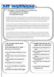 English Worksheet: My Weekend