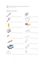 English worksheet: Objetos diversos