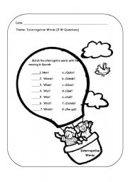 English Worksheet: interrogative words matching