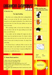 English Worksheet: Reading-The Ugly Duckling