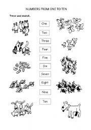 English Worksheet: numbers from 1 to 10