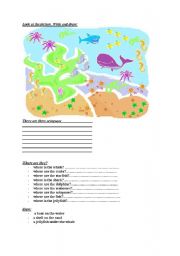 English worksheet: sea animals