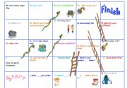 English Worksheet: Snakes and Ladders : Board Game for Begginers 