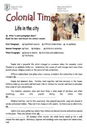 English Worksheet: Colonial Times