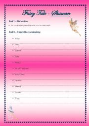 English Worksheet: Fairy Tale - Shaman