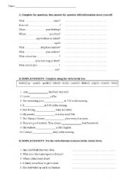 English Worksheet: Simple present