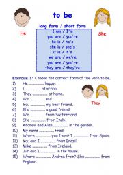 English Worksheet: First Lesson: Verb to be
