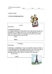 English Worksheet: Unseen passages for a test - Visiting Different Countries
