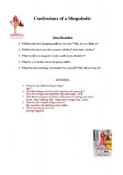 English Worksheet: Confessions of a Shopaholic