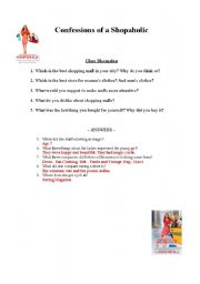 English worksheet: Confessions of a Shopaholic