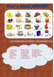 English Worksheet: Food  and drinks Worksheet