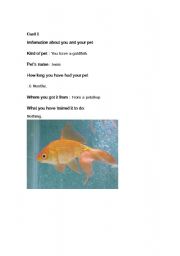 English worksheet: cards about pet