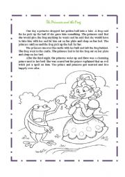 English Worksheet: Story Telling: The Princess and The Frog