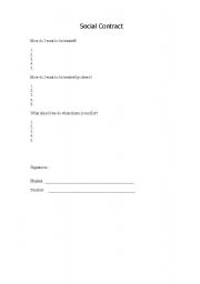 English Worksheet: Social Contract