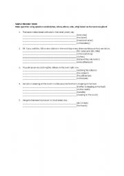 English Worksheet: make simple present tense question using question word