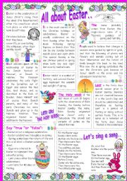 English Worksheet: All about Easter..