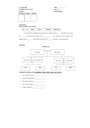 English Worksheet: family tree
