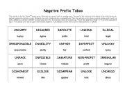 Negative Prefix TabooTM