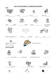 English Worksheet: Classroom E,glish