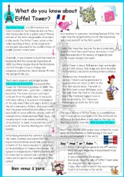 English Worksheet: what do you know about Eiffel Tower?