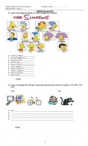 English worksheet: Simpsons Test