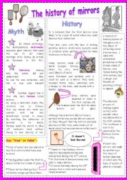 English Worksheet: the history of mirrors