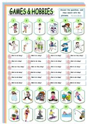 English Worksheet: Games and Hobbies: 1of 3