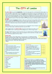 English Worksheet: THE CITY OF LONDON.