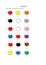 English worksheet: The colours