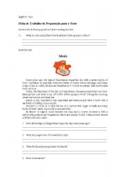 English Worksheet: Meals