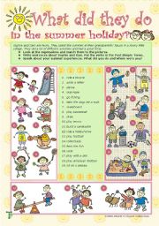 English Worksheet: What did they do in the summer holiday?