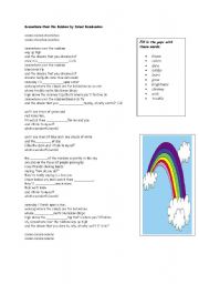 English Worksheet: Somewhere over the rainbow - song exercise