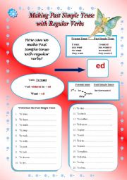 English Worksheet: Making Past Simple Tense