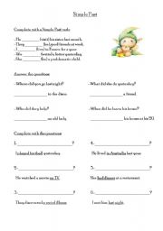 English worksheet: Simple Past