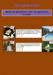 English worksheet: What is your dream house?