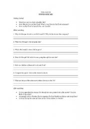 English Worksheet: Supersize me