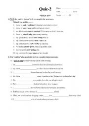 English Worksheet: Quiz