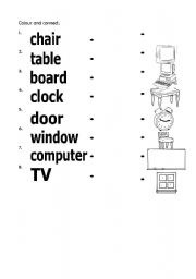 English worksheet: School things